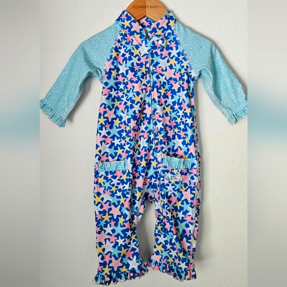 Baby Sun/Swim Suit.  Elegant Baby Star Print Romper